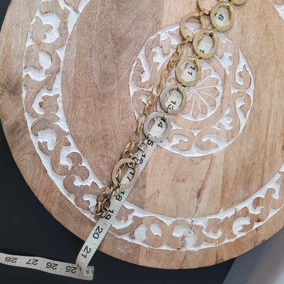 Vintage Gold-Tone Chain Link Belt With Circular Ring Accents & Clip Closure - Picture 9 of 10